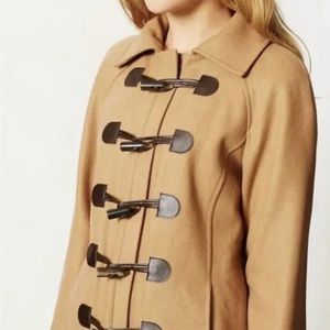 Anthropologie Elevenes Melton wool blend camel toggle coat